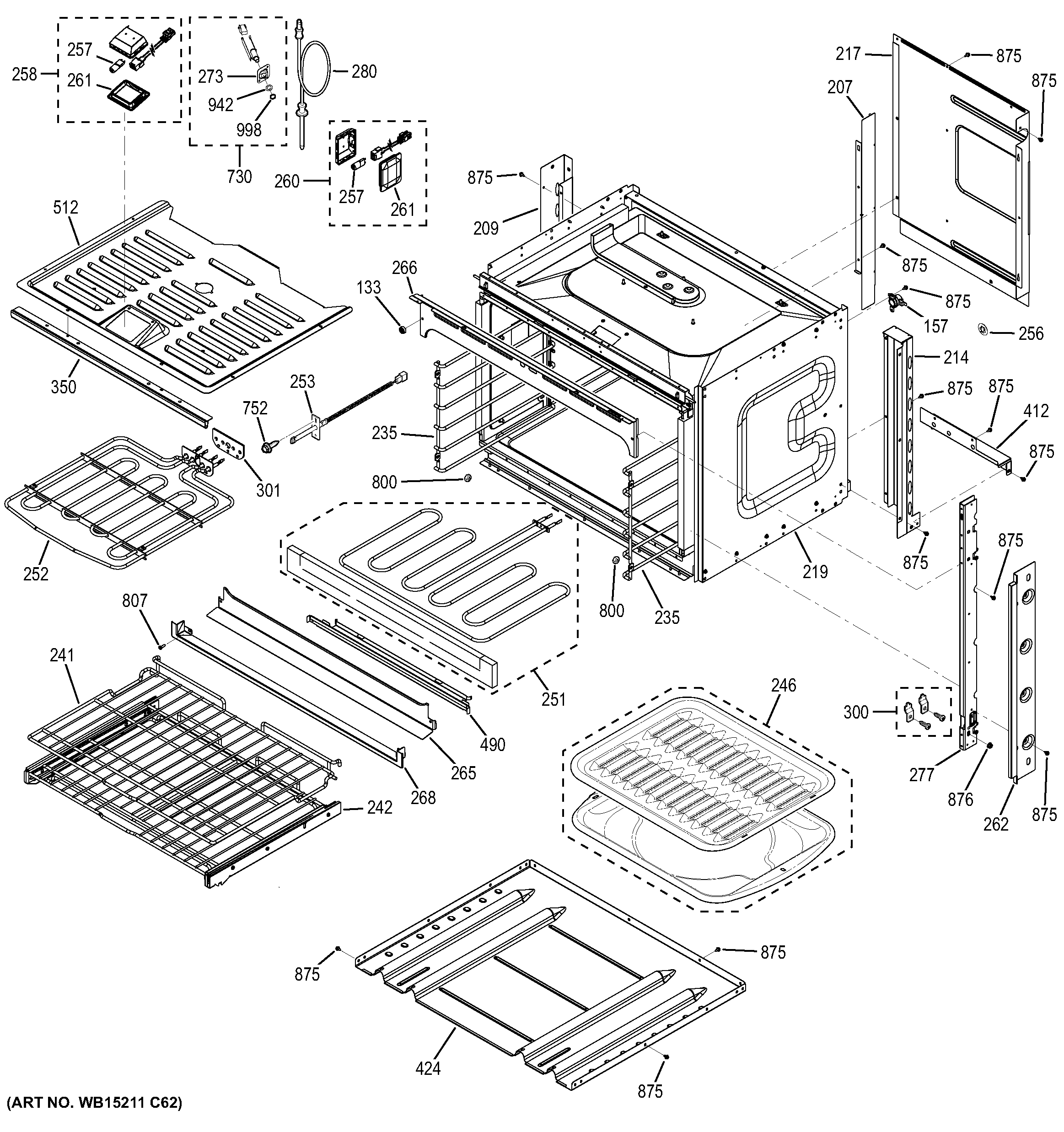 GE CT9050SH1SS body parts diagram
