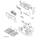 GE PGB900DET2WW control panel & cooktop diagram