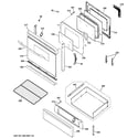 GE PGB900DET2WW door & drawer parts diagram