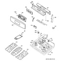 GE PGB910DET3CC control panel & cooktop diagram