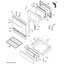 GE PGB910DET3CC door & drawer parts diagram