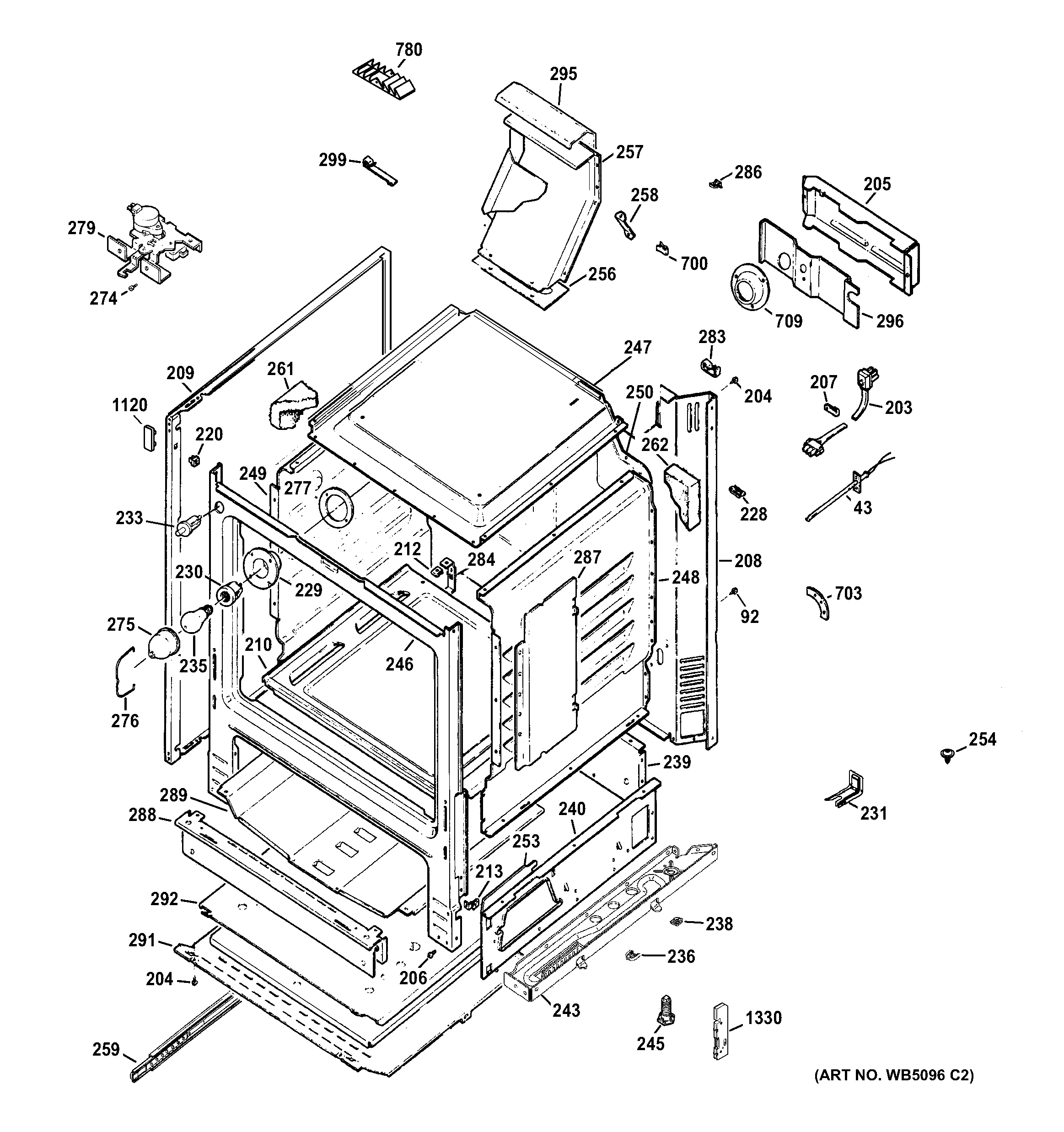 GE PGB900SET3SS body parts diagram