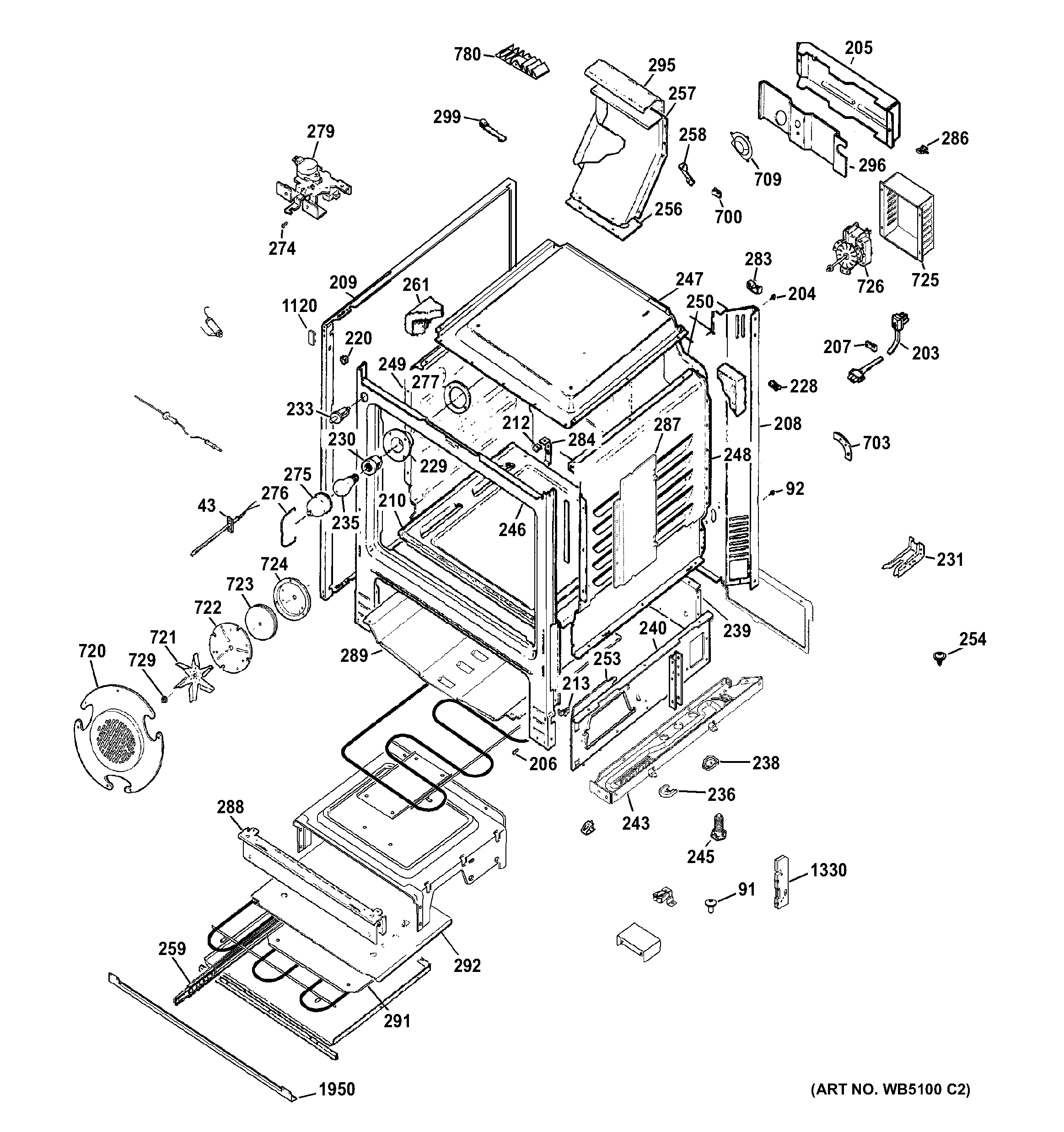 GE PGB915SET2SS body parts diagram
