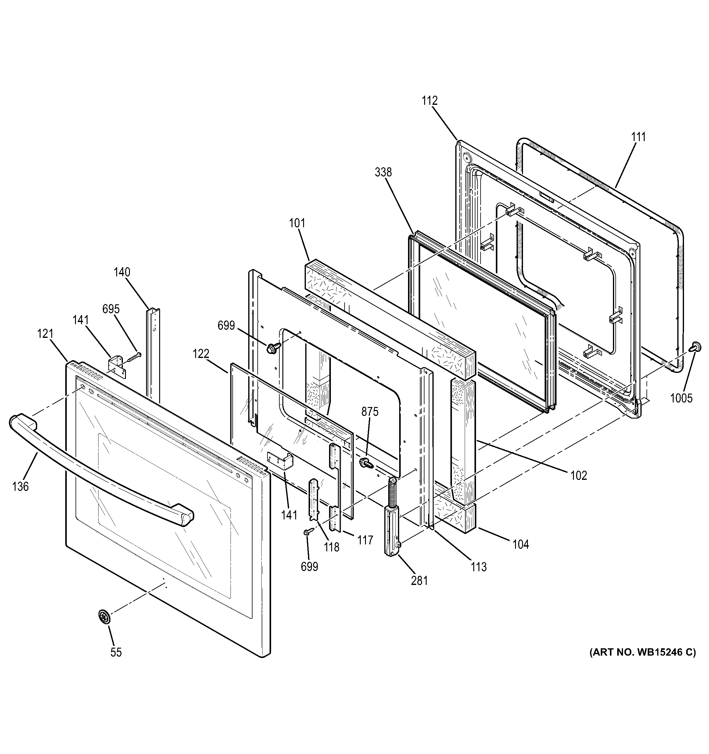 GE PHB920SF1SS door diagram