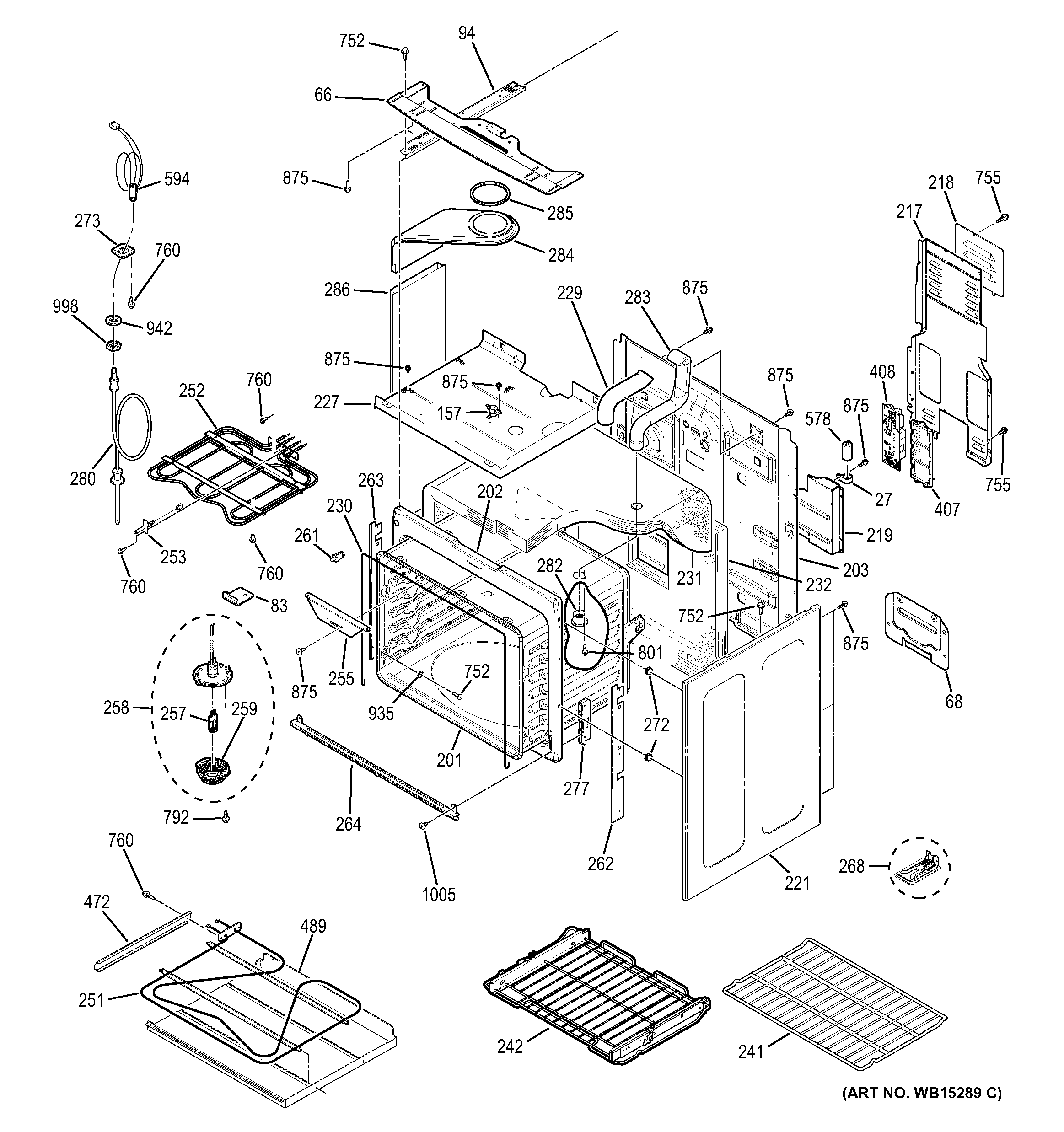 GE PHS920SF1SS body parts diagram