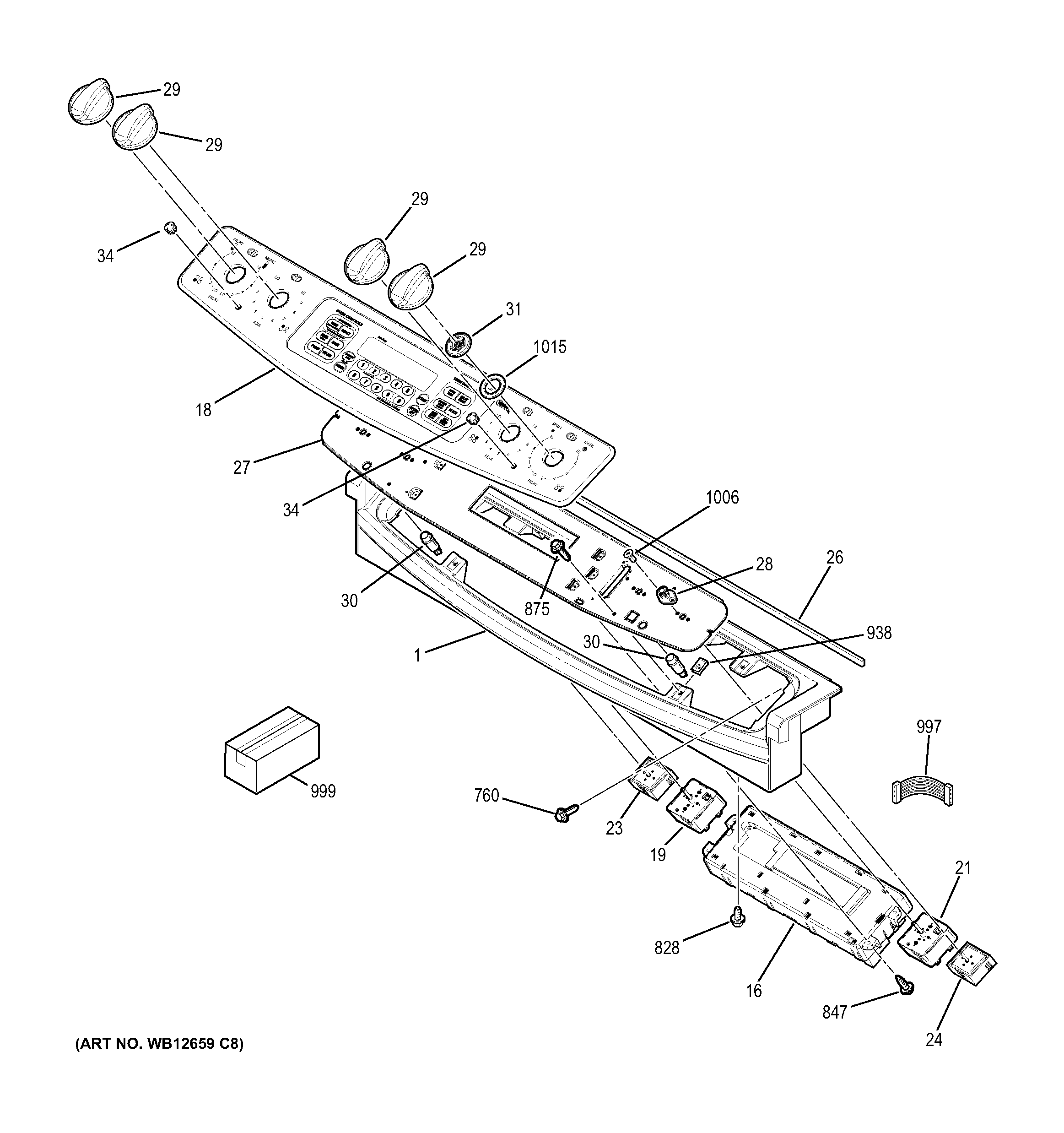 GE PS968SP2SS control panel diagram