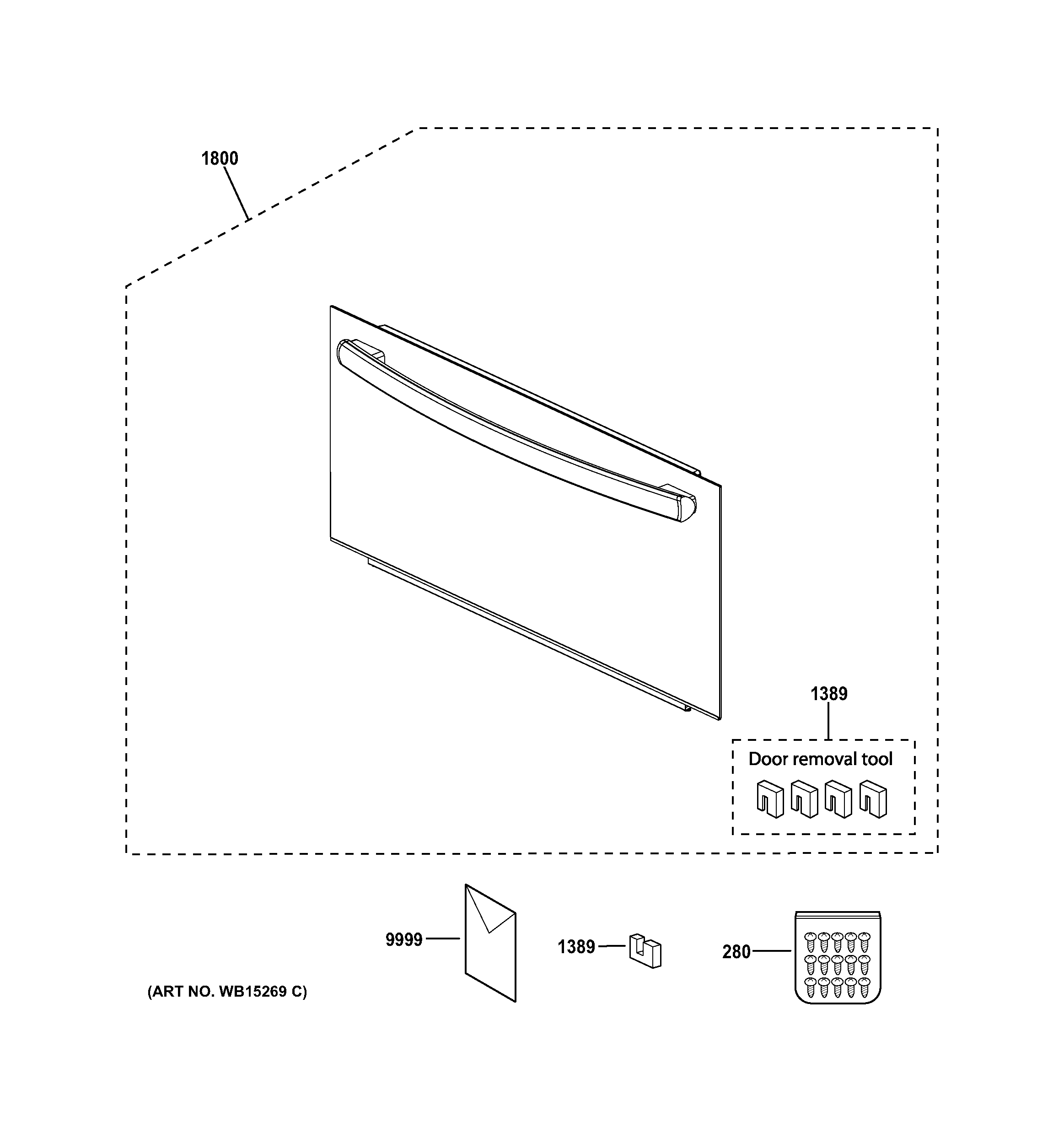 GE PSB9120DF2BB door parts diagram