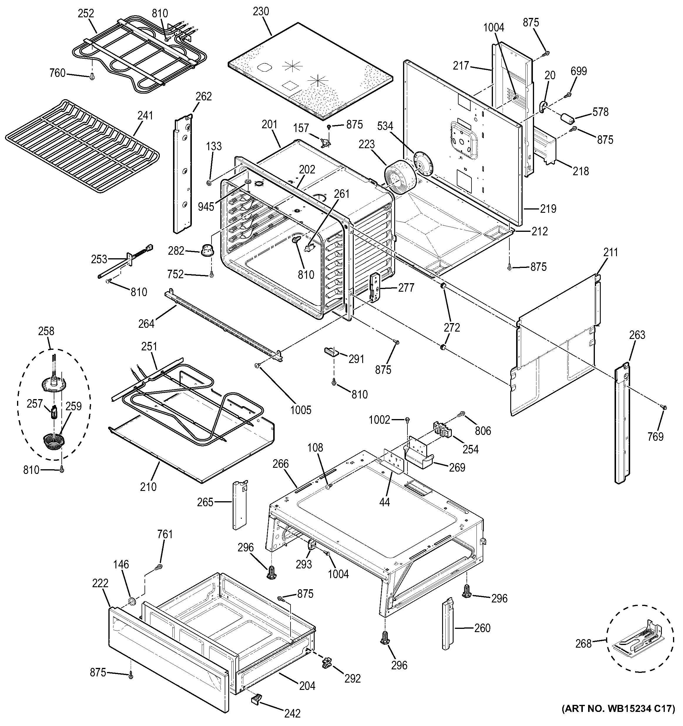 GE JS750DF2WW body parts diagram