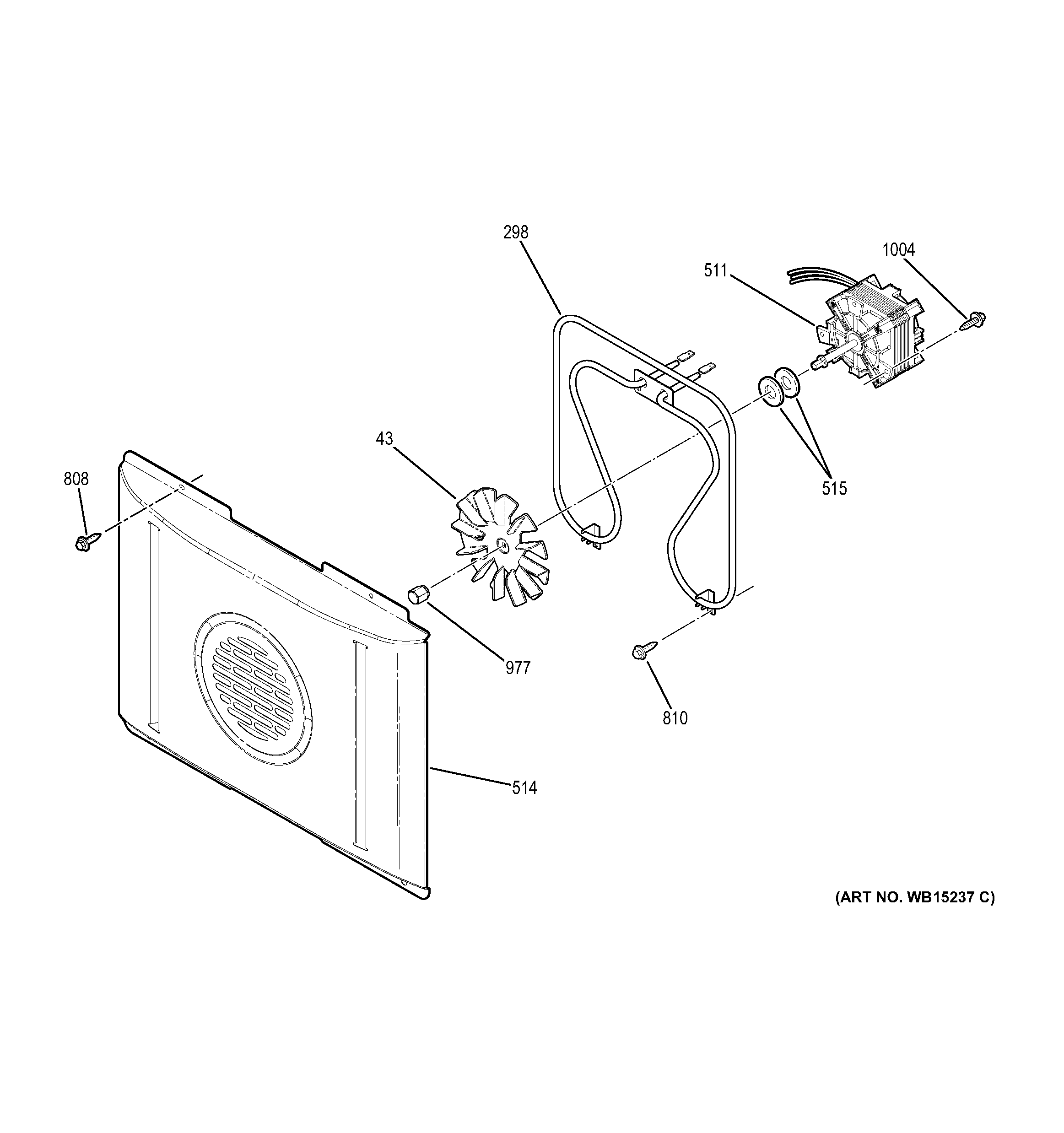GE JS750DF3BB convection fan diagram