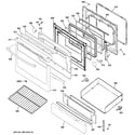 GE JGB760DEF1WW door & drawer parts diagram