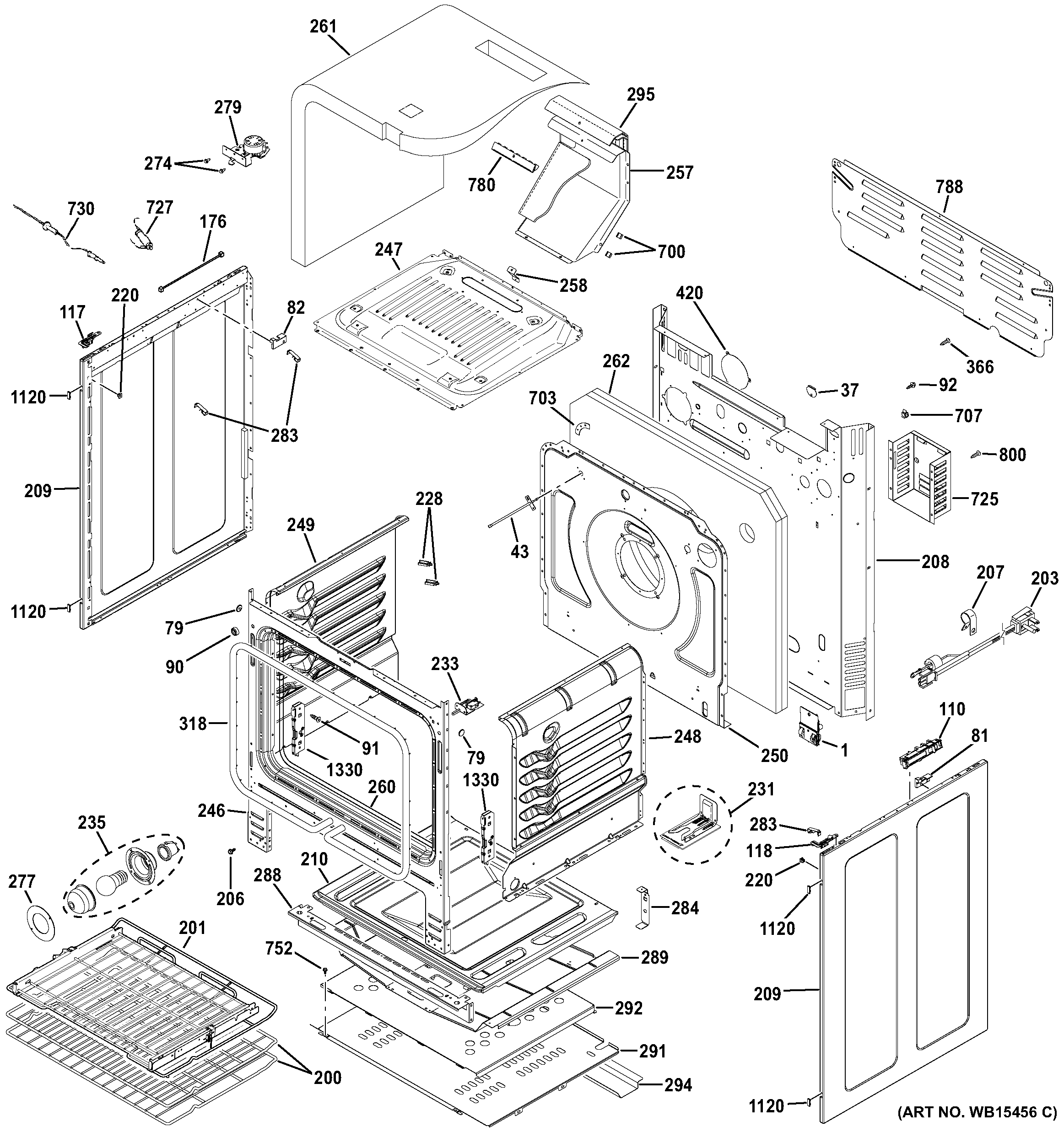 GE PGB940SEJ2SS body parts diagram