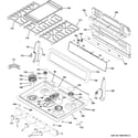 GE PGB940ZEJ1SS control panel & cooktop diagram