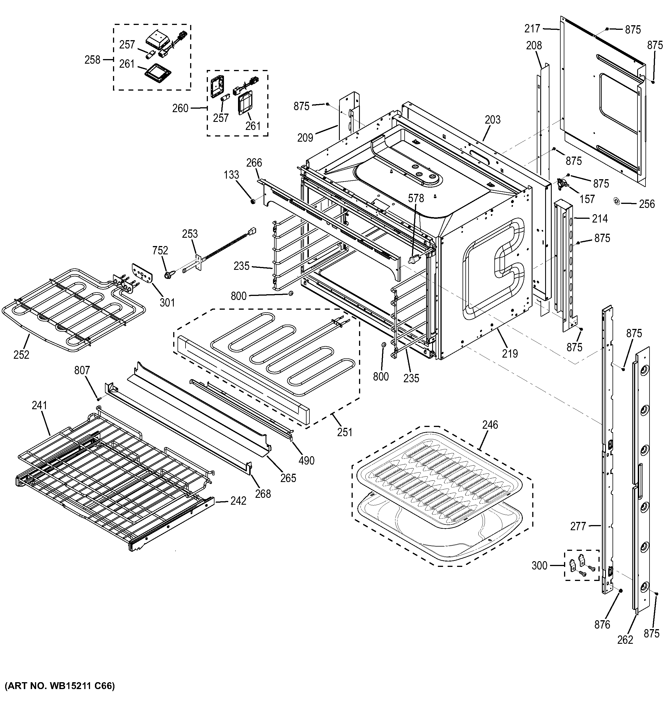 GE ZEK7500SH2SS upper oven diagram