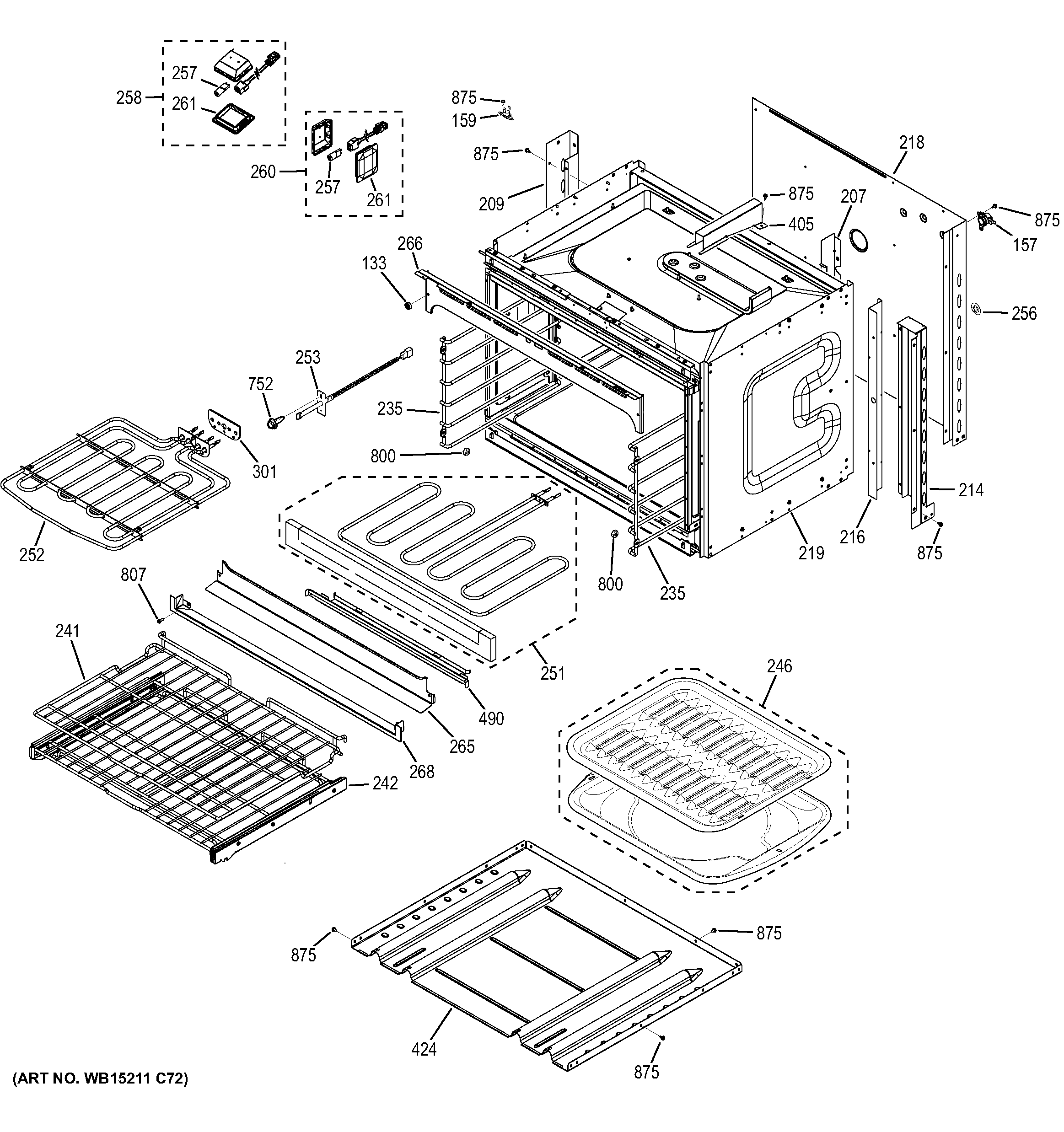 GE ZEK7500SH2SS lower oven diagram