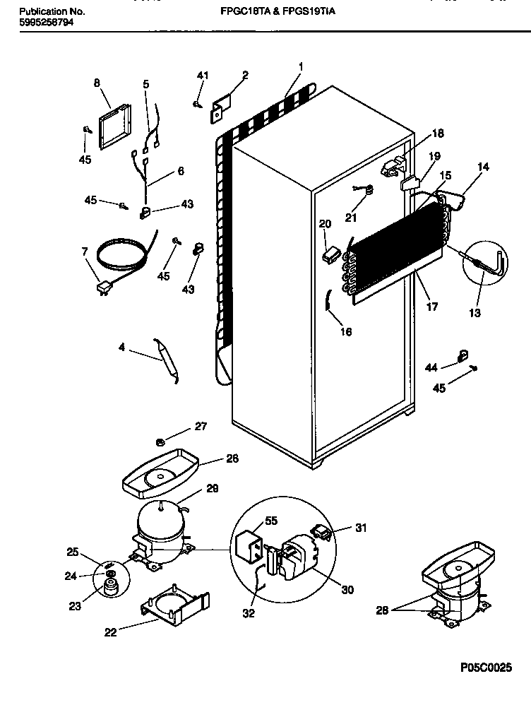 Frigidaire FPGS19TIAL4 cooling system diagram