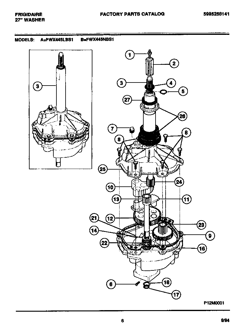 Frigidaire FWX445LBS1 transmission diagram