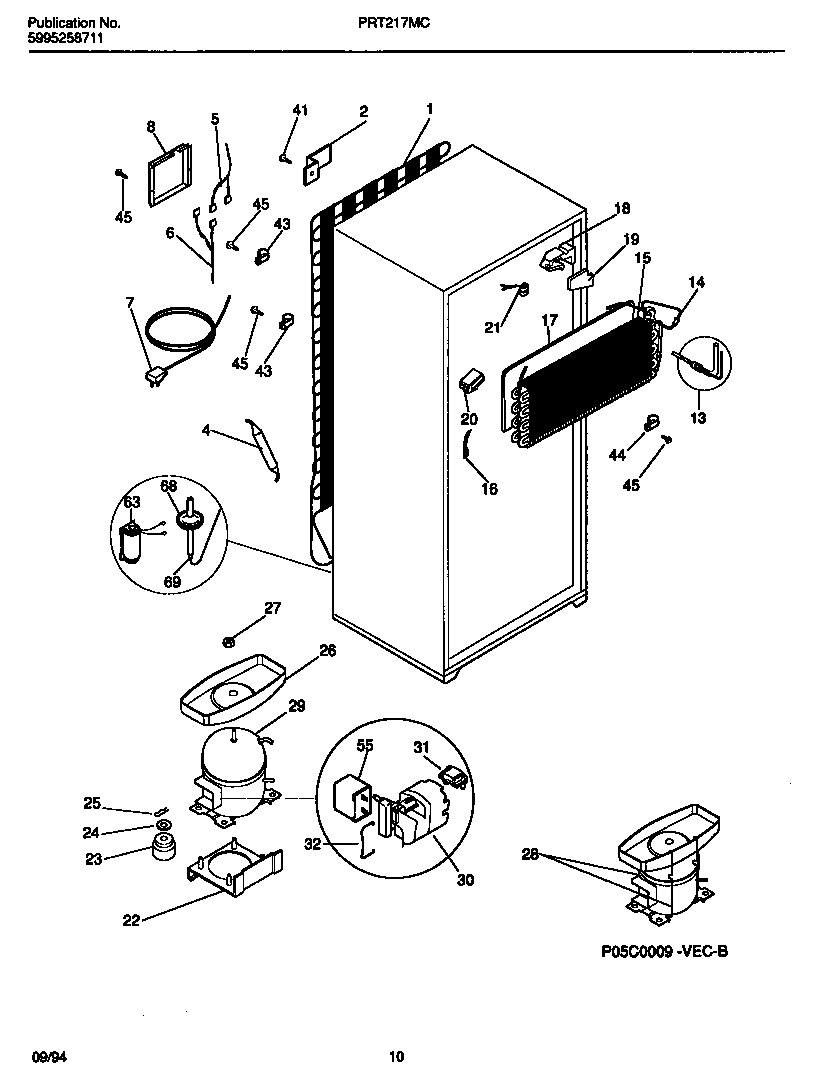 White-Westinghouse PRT215MCW5 cooling system diagram