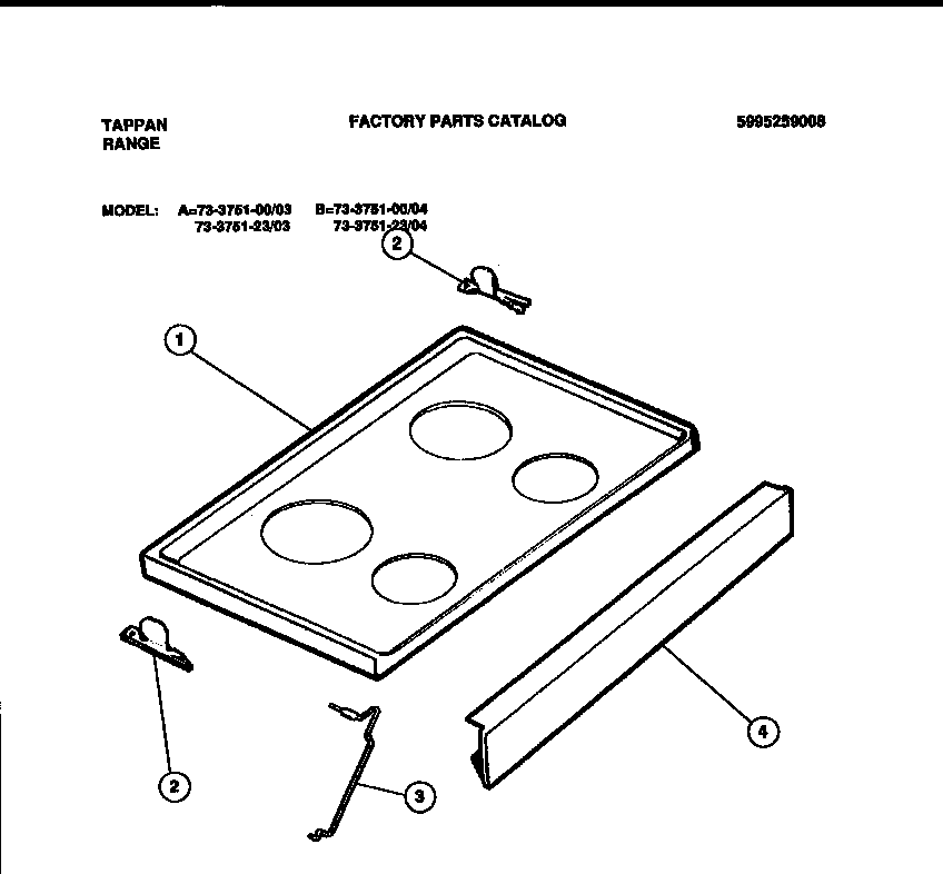 Tappan 73-3751-00-03 electric cooktop diagram