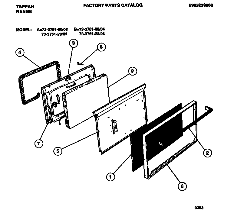 Tappan 73-3751-00-03 door diagram
