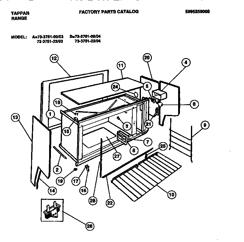 Tappan 73-3751-00-03 boody diagram