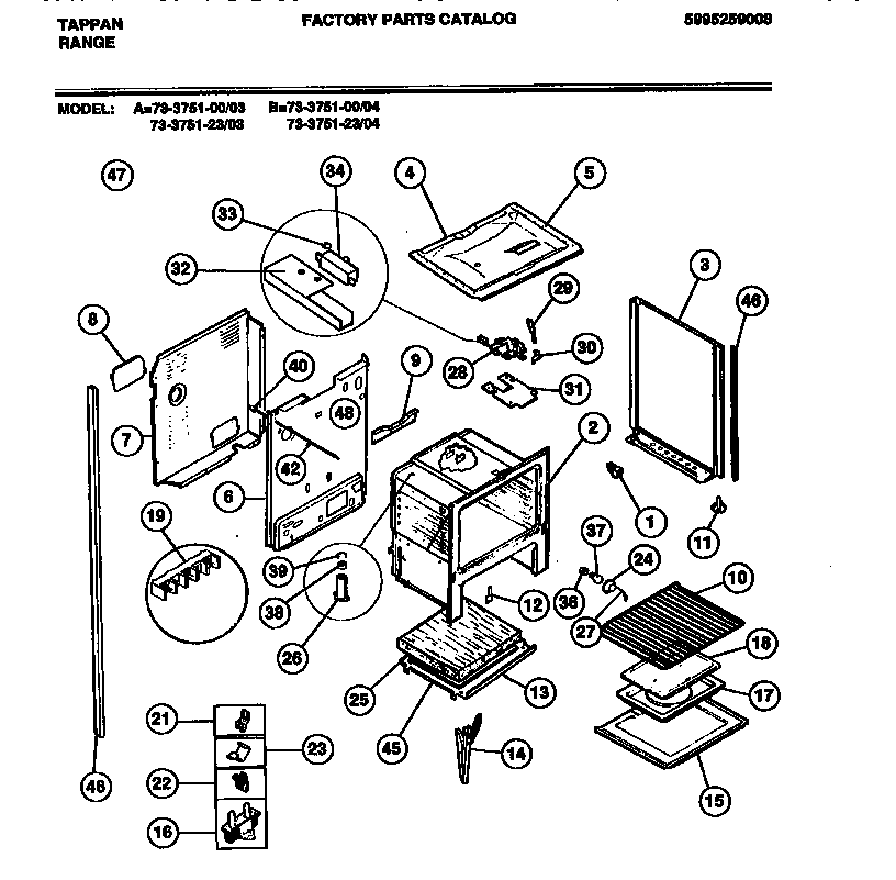 Tappan 73-3751-00-03 cavity diagram