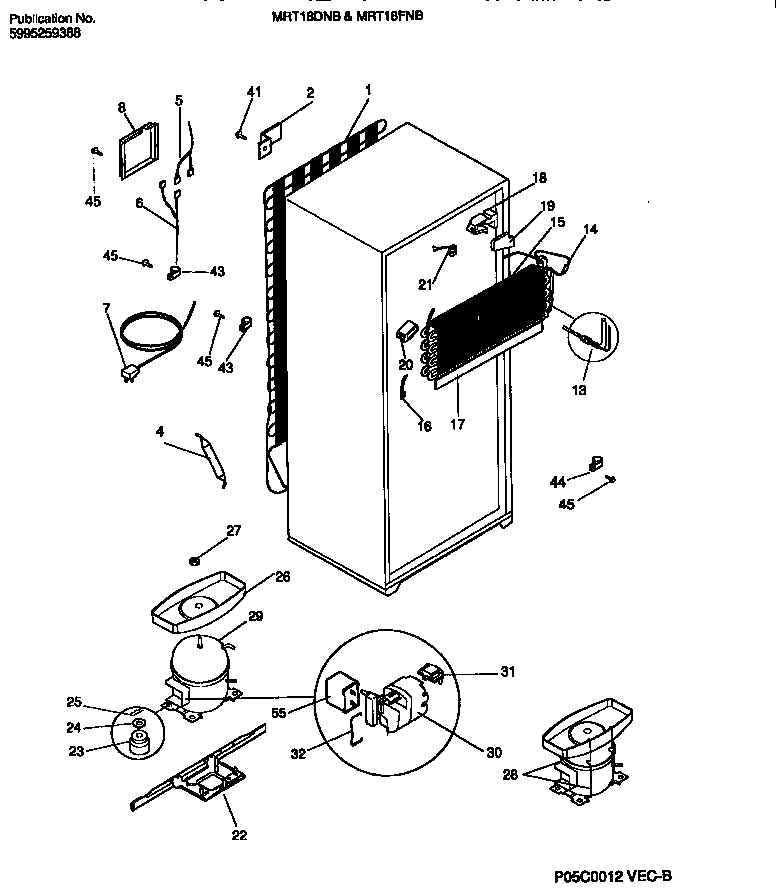 Universal/Multiflex (Frigidaire) MRT18FNBY1 cooling system diagram