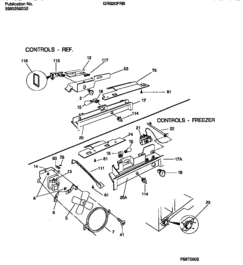 Gibson GRS20PRBD0 controls, damper, fan section diagram