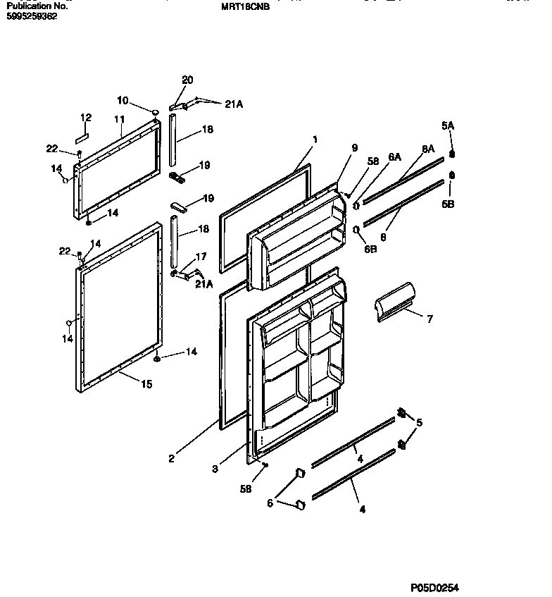 Universal/Multiflex (Frigidaire) MRT18CNBZ1 door section diagram