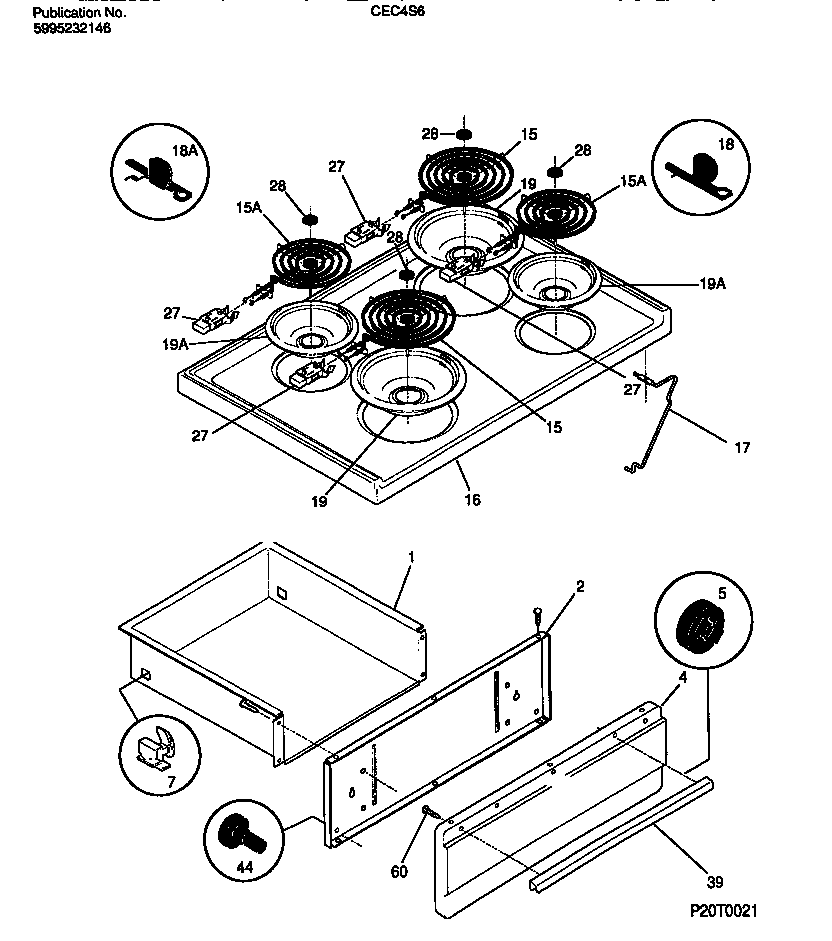 Gibson CEC4S6DXE top/drawer diagram