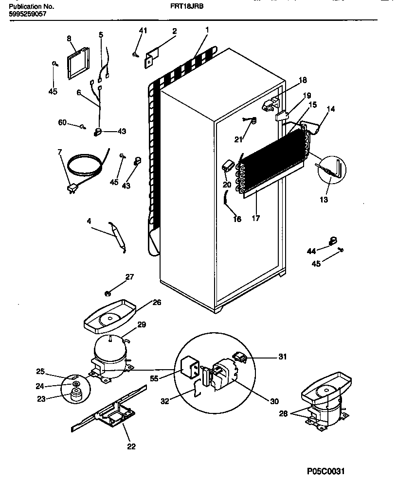Frigidaire FRT18JRBW1 cooling system diagram