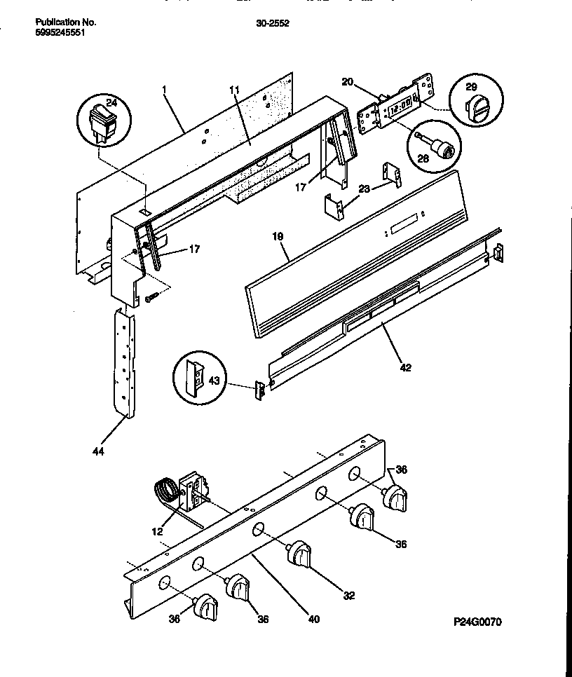Tappan 30-2552-00-02 backguard diagram