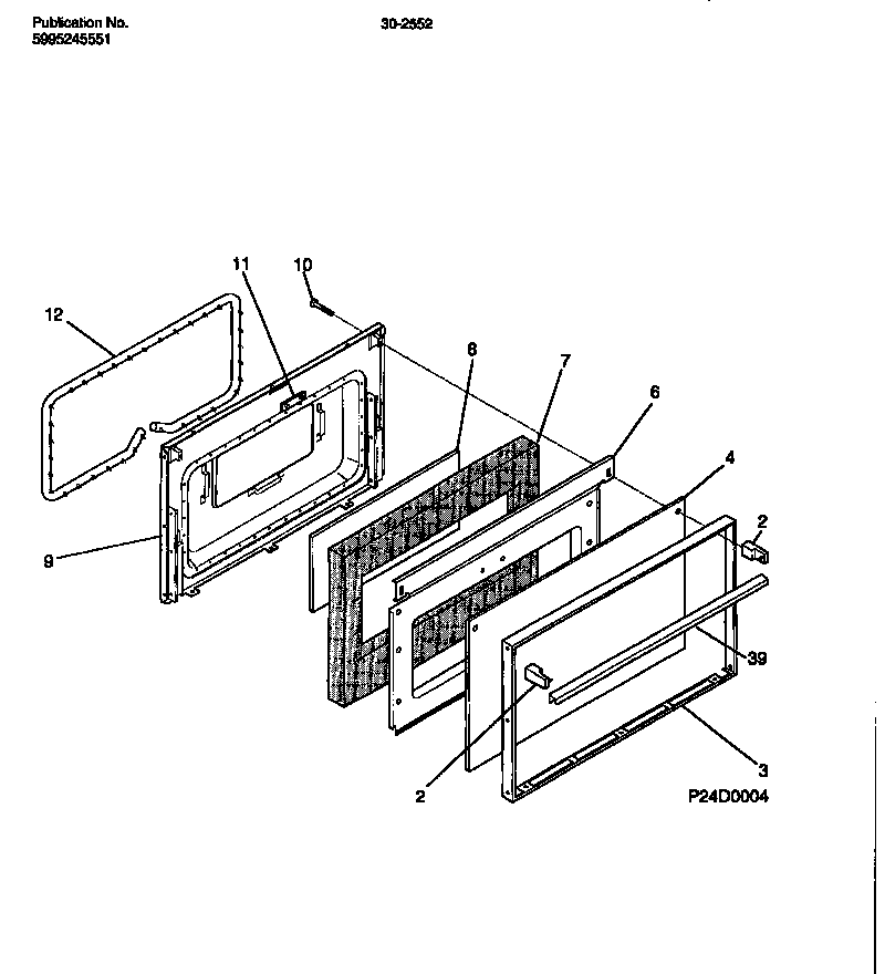 Tappan 30-2552-00-02 door diagram