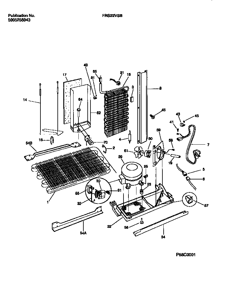 Frigidaire FRS22VSBD0 cooling system diagram