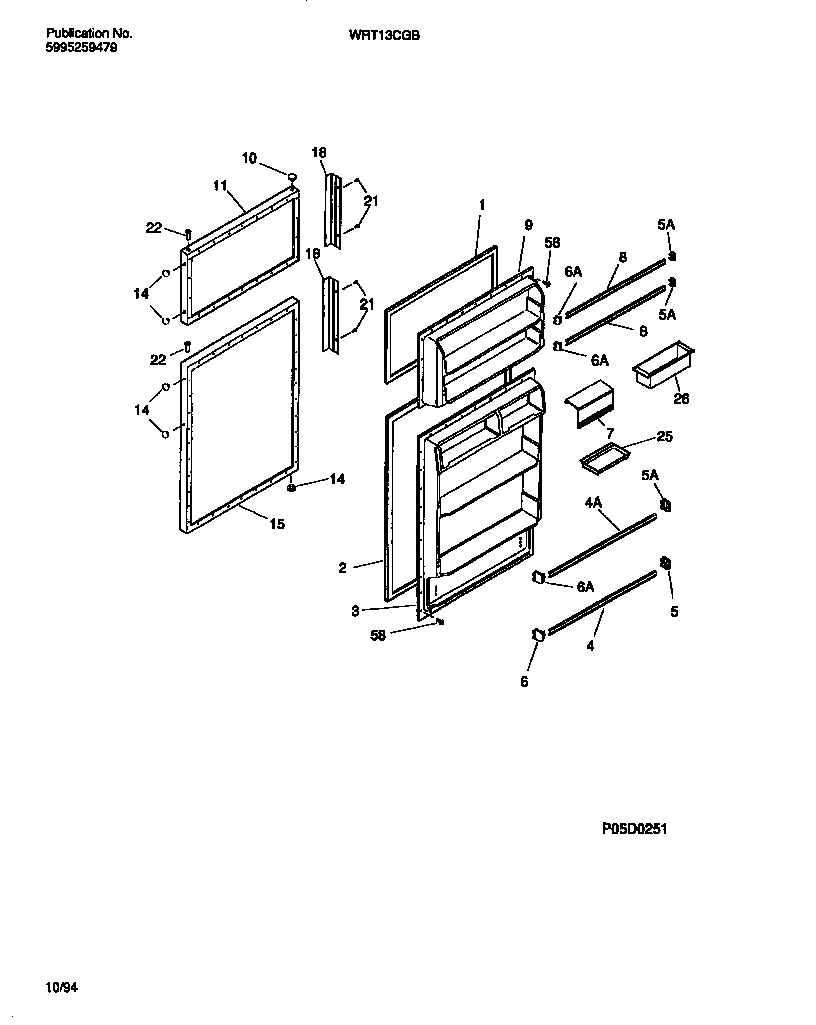 White-Westinghouse WRT13CGBZ1 door section diagram