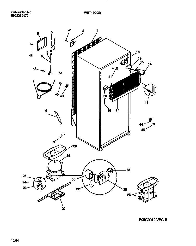 White-Westinghouse WRT13CGBZ1 cooling system diagram