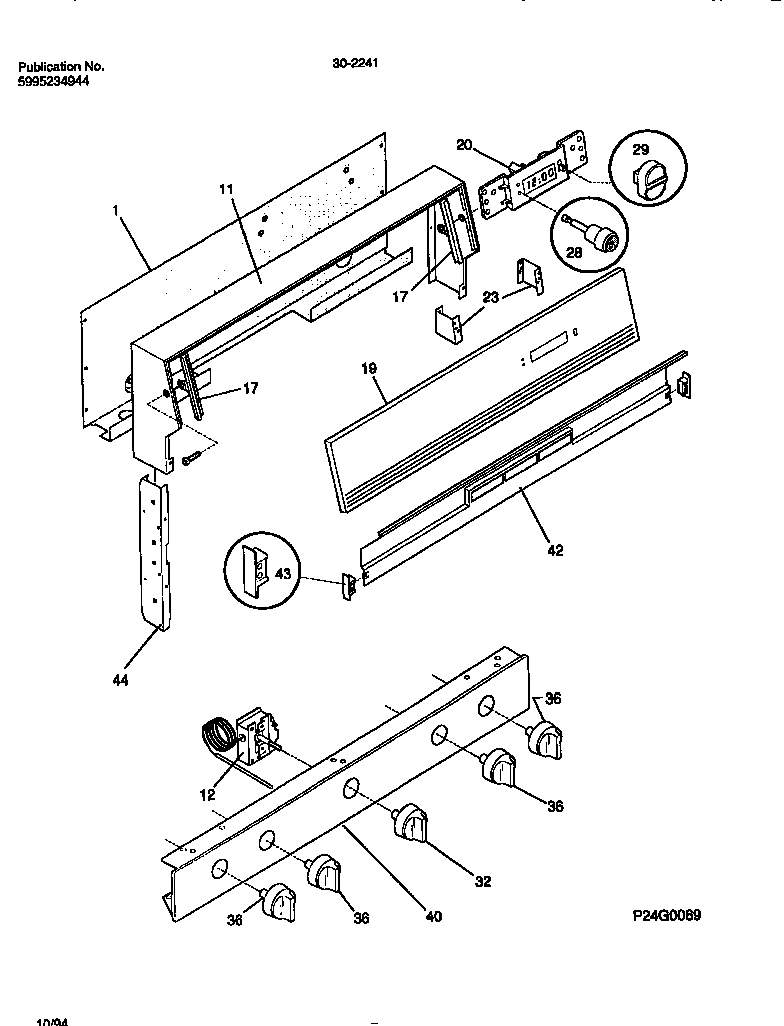 Tappan 30-2241-00-06 backguard diagram