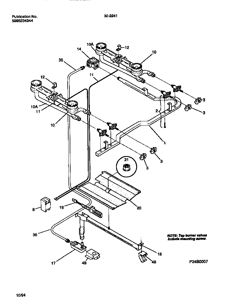 Tappan 30-2241-00-06 burner diagram