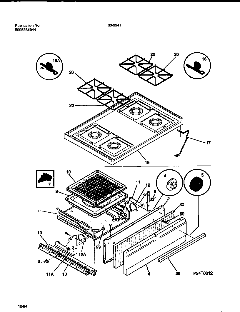 Tappan 30-2241-00-06 top/drawer diagram