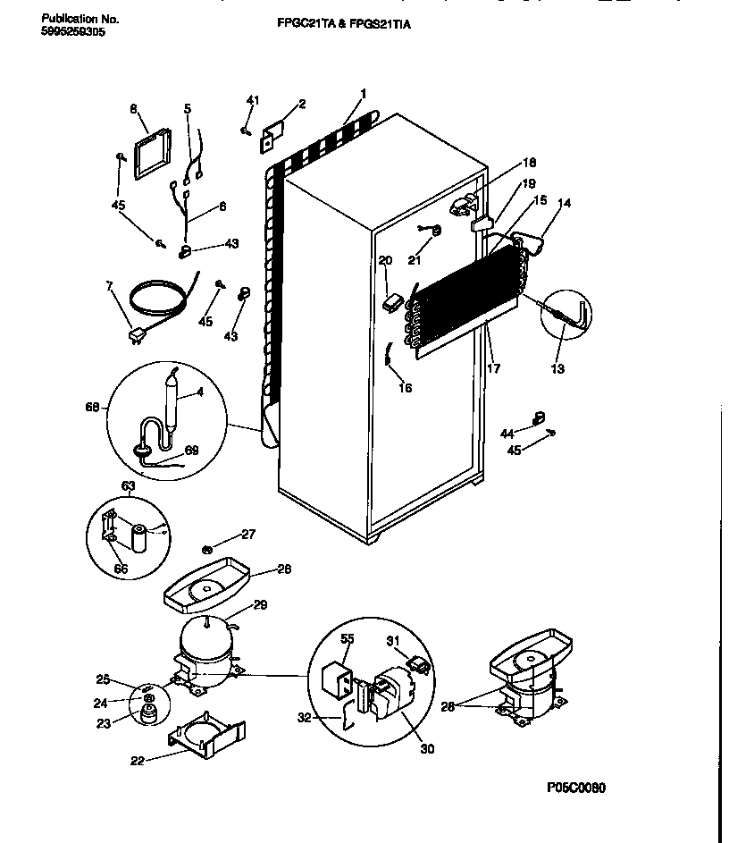 Frigidaire FPGS21TIAW3 cooling system diagram