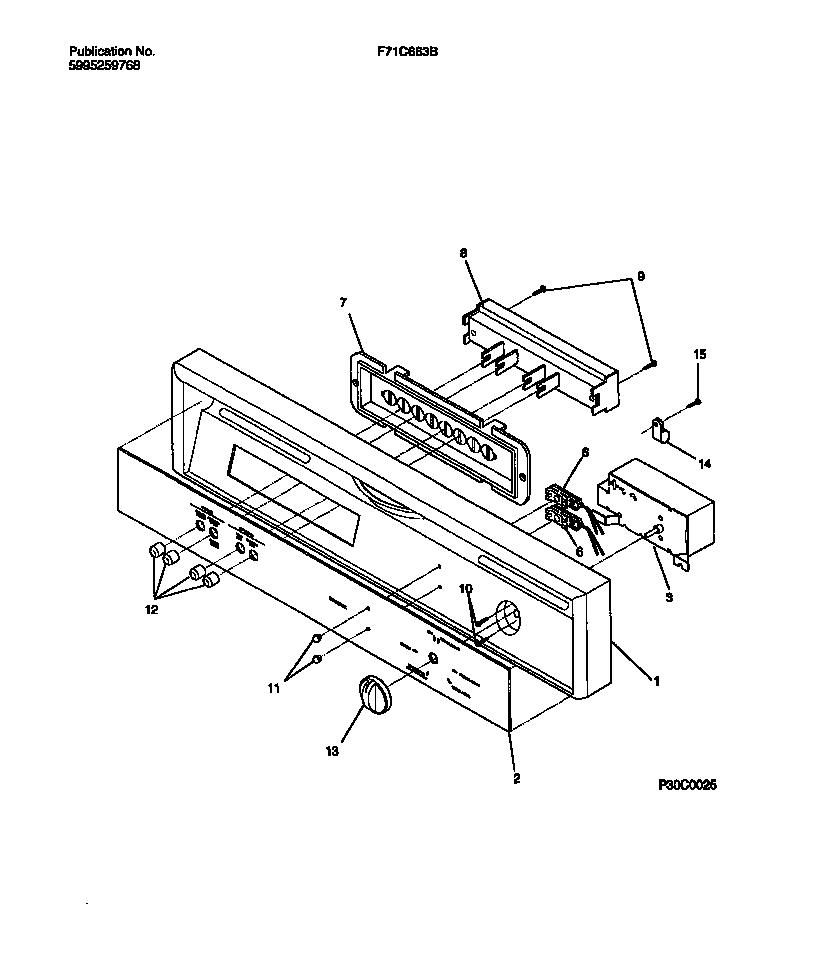 Frigidaire F71C663BS0 console page diagram