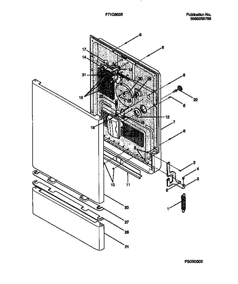 Frigidaire F71C663BS0 door details diagram
