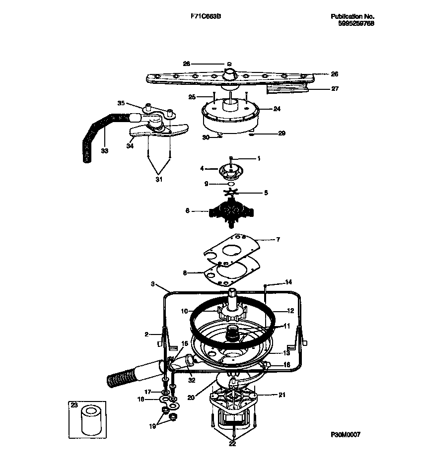 Frigidaire F71C663BS0 motor details diagram