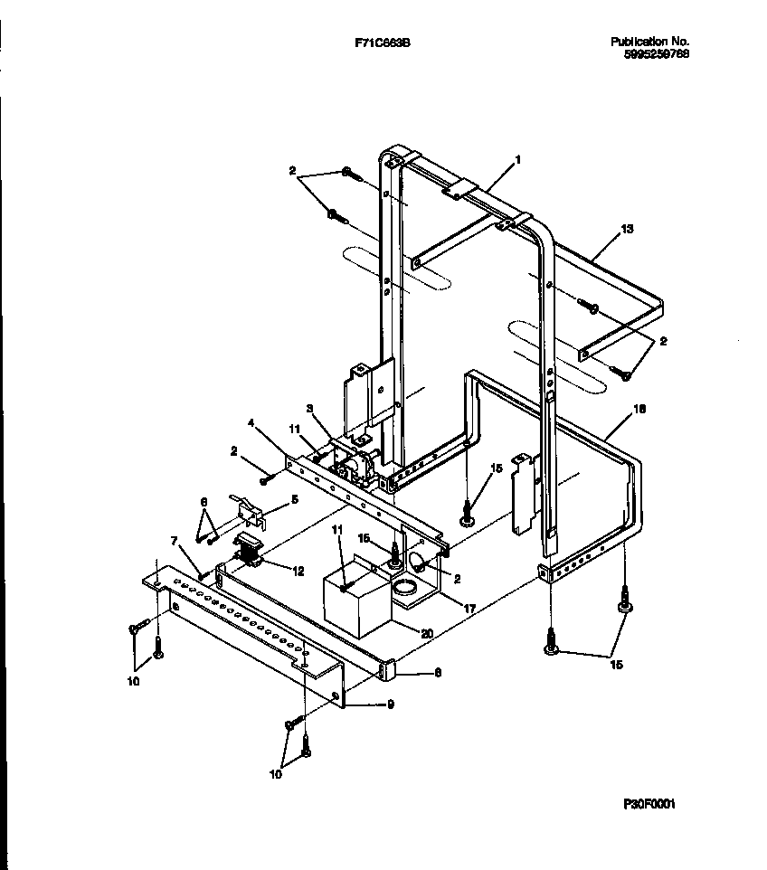 Frigidaire F71C663BS0 frame details diagram