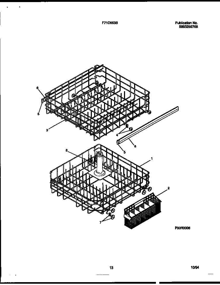 Frigidaire F71C663BS0 rack details diagram