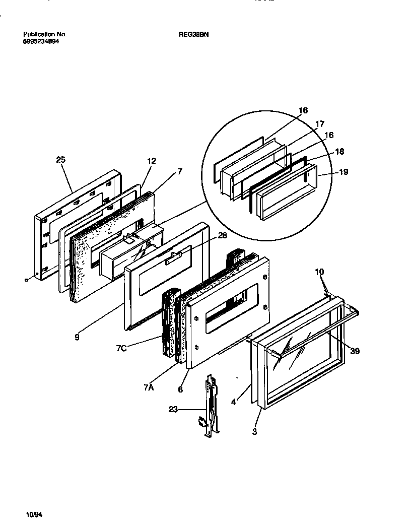 Frigidaire REG38BNL4 door diagram
