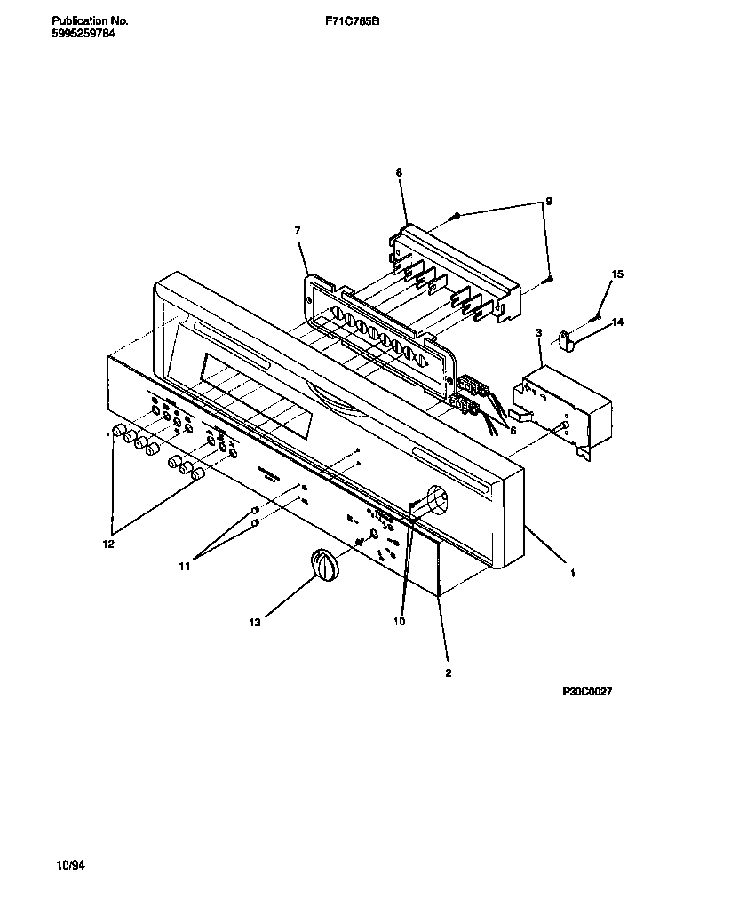 Frigidaire F71C765BB0 console diagram
