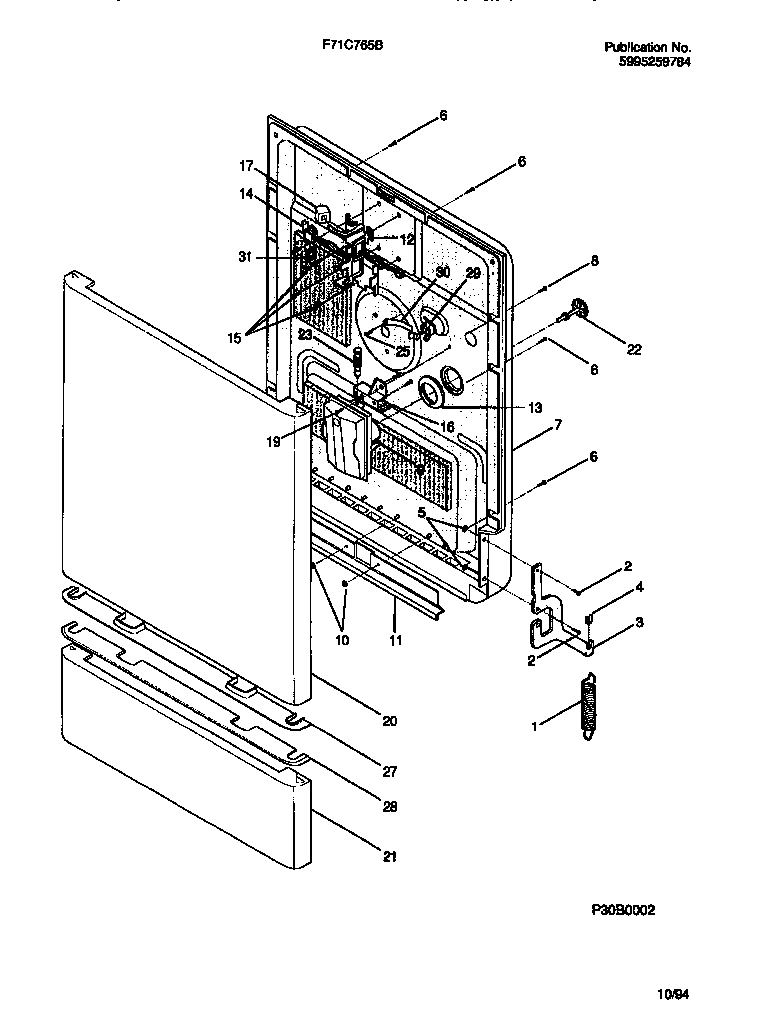 Frigidaire F71C765BB0 door diagram