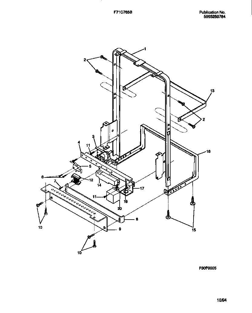 Frigidaire F71C765BB0 frame diagram