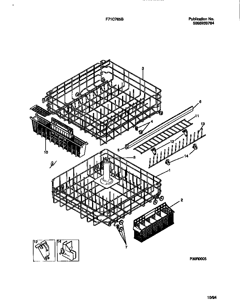 Frigidaire F71C765BB0 rack diagram