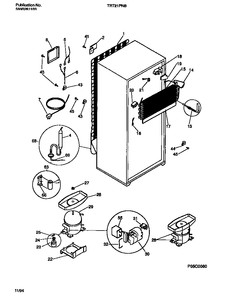 Tappan TRT21PNBW1 cooling system diagram